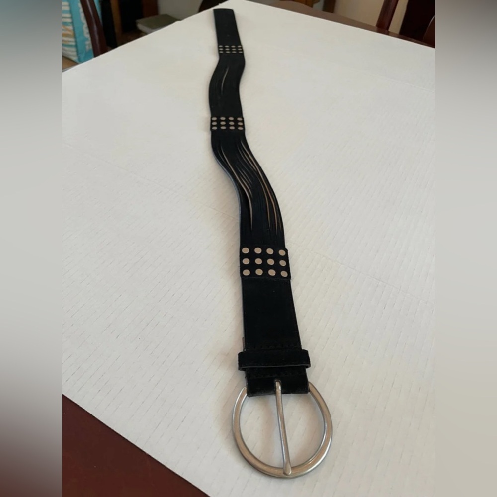 BOHO Black Suede Woman’s Moto Belt size S/M - Picture 3 of 7